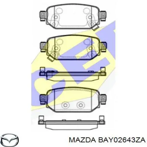 Pastillas de freno traseras BAY02643ZA Mazda