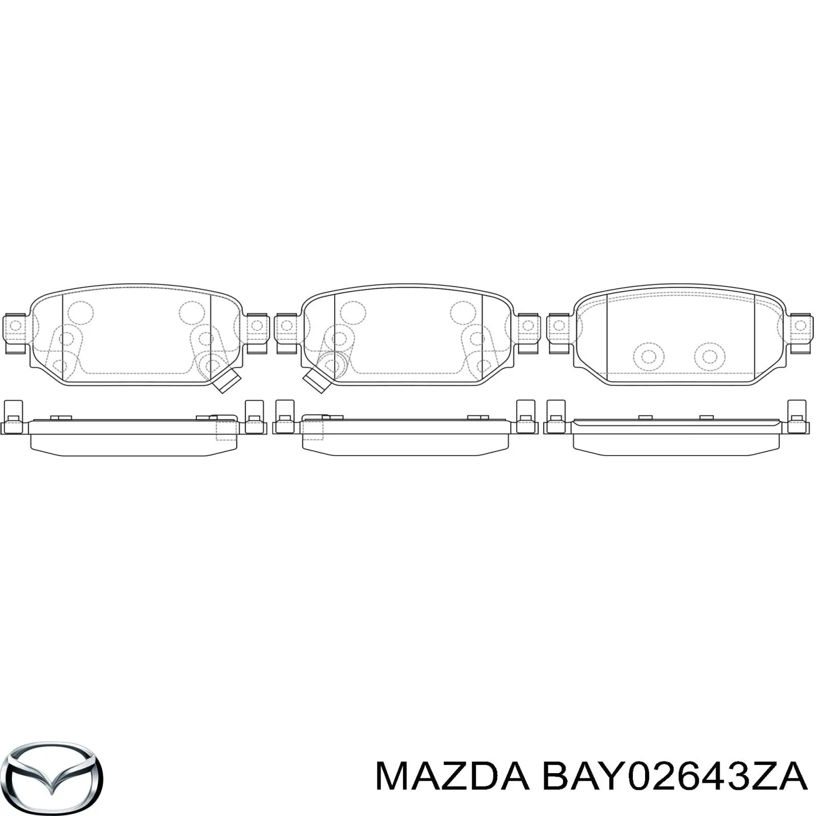 BAY02643ZA Mazda Pastillas freno traseras