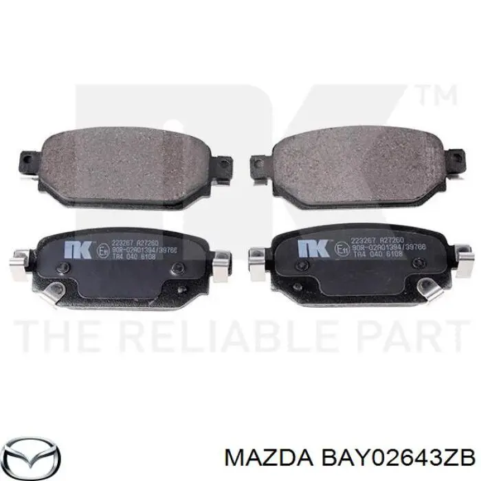 BAY02643ZB Mazda Pastillas delanteras