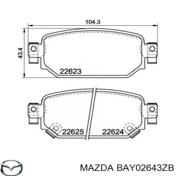 Pastillas freno delanteras Mazda BAY02643ZB precio, desde 83,82 EUR