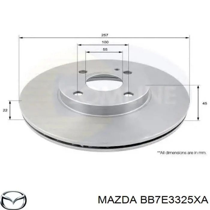 BB7E3325XA Mazda disco de freno delantero