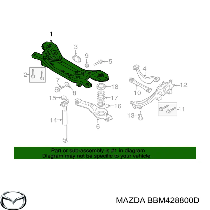Puente trasero para Mazda 3  BL