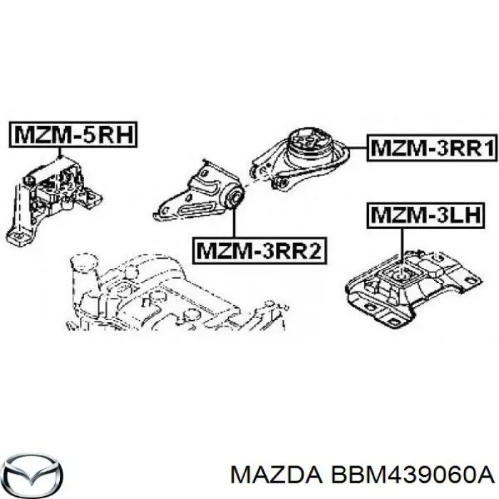 BBM439060A Mazda soporte de motor derecho