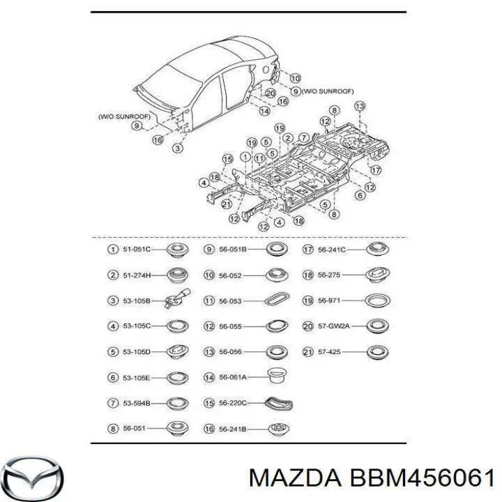 Tapa de motor Mazda BBM456061 precio, desde 5,31 EUR