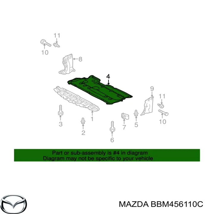 Protector antiempotramiento del motor para Mazda 3 (BL)