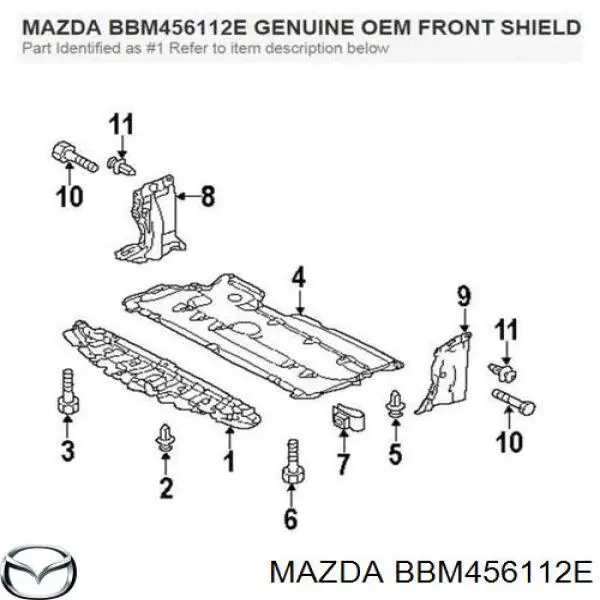 BBM456112E Mazda protector para parachoques