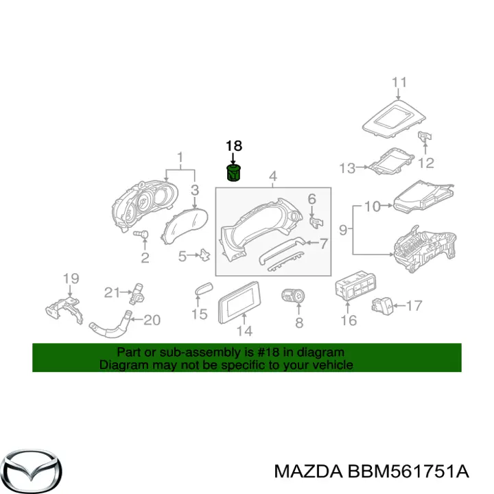 Sensor de luz Mazda BBM561751A