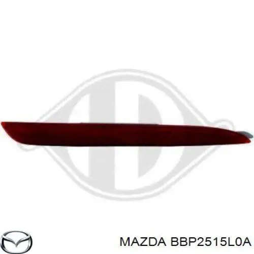BBP2515L0A Mazda reflector, parachoques trasero, derecho