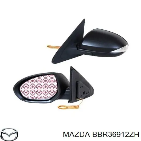 BBR36912ZH Mazda espejo retrovisor derecho