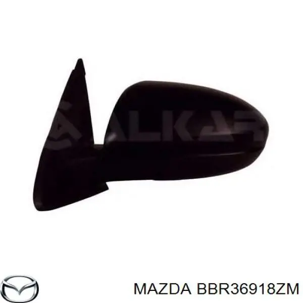 Espejo de retrovisor izquierdo BBR36918ZM Mazda