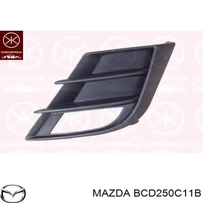 BCD250C11B Mazda rejilla de ventilación, parachoques trasero, derecha