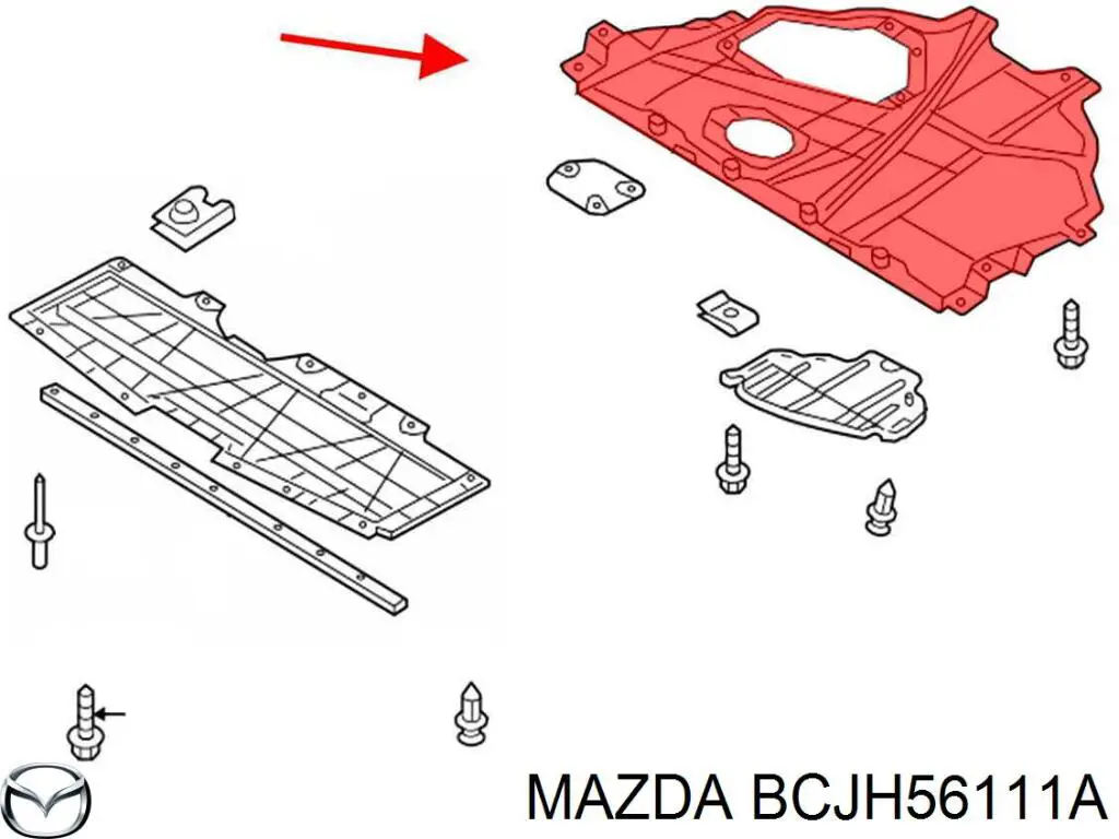 BCJH56111A Mazda protección motor /empotramiento