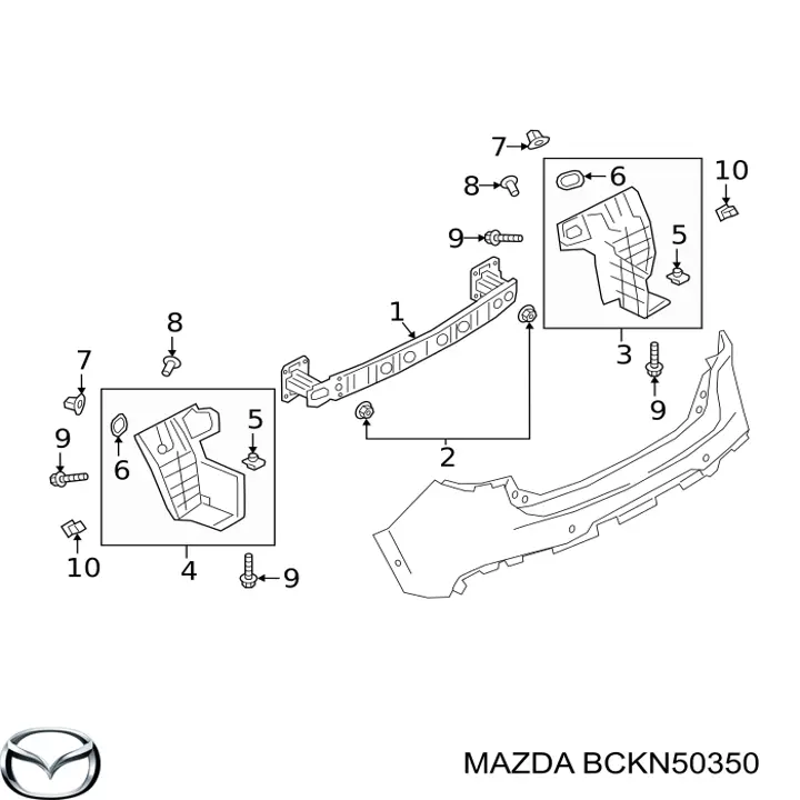 Guardabarros trasero izquierdo Mazda BCKN50350 precio, desde 47,73 EUR