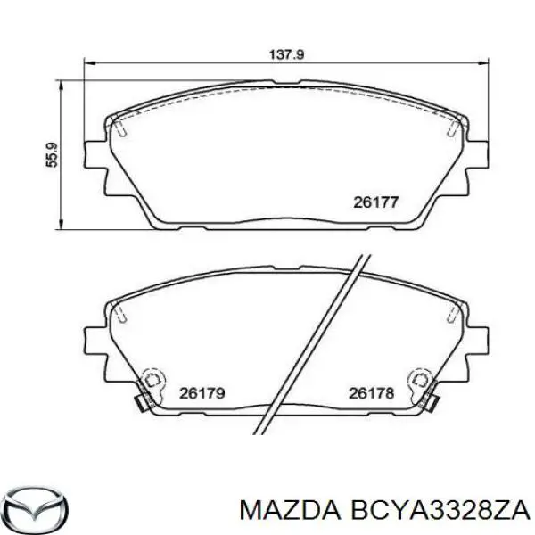 BCYA3328ZA Mazda pastillas de freno delanteras