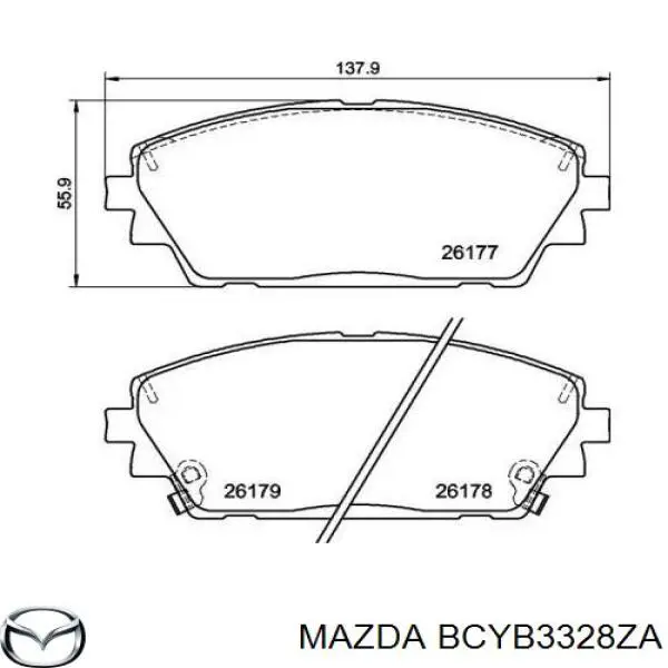 Comprar BCYB3328ZA Mazda Pastillas delanteras de freno