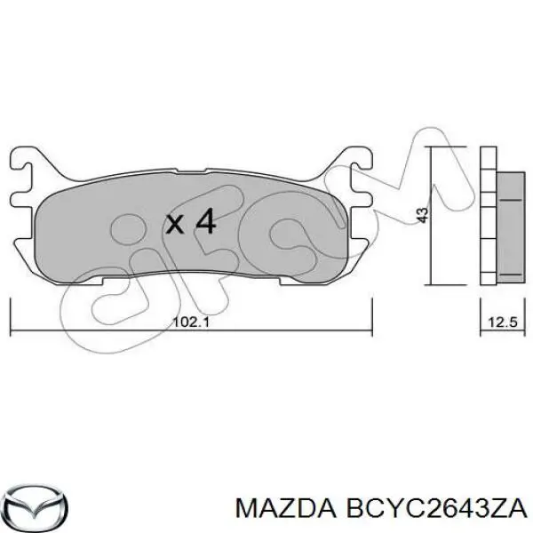 BCYC2643ZA Mazda pastillas de freno traseras