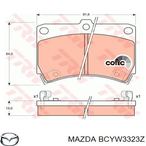 BCYW3323Z Mazda pastillas de freno delanteras