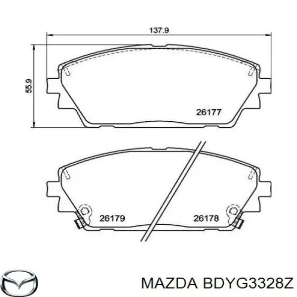 BDYG3328Z Mazda pastillas de freno delanteras