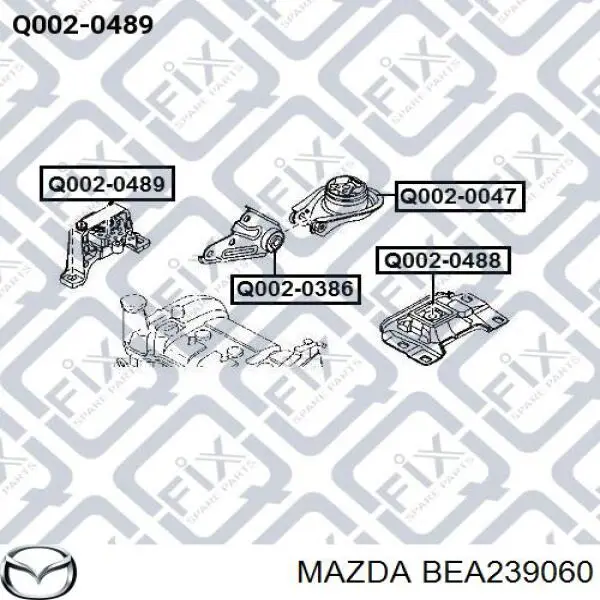 Soporte de motor derecho Mazda BEA239060 precio, desde 55,79 EUR