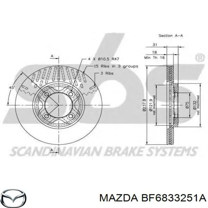 Frenos delanteros Mazda BF6833251A precio, desde 22,70 EUR