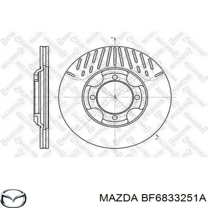 Disco de freno BF6833251A Mazda