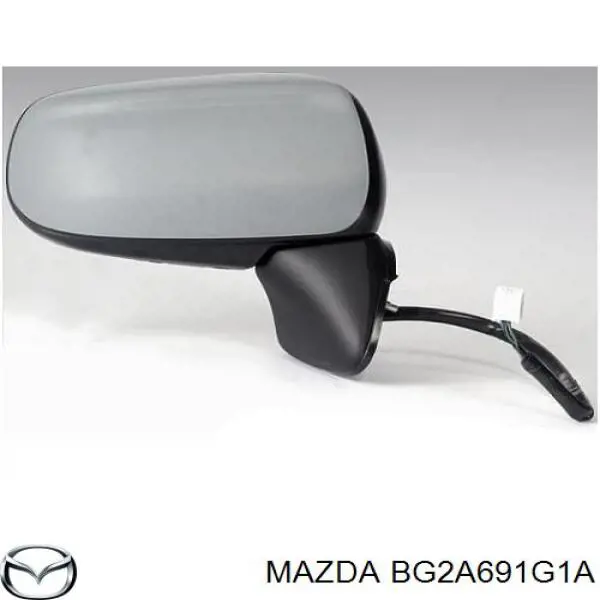 BG2A691G1A Mazda cristal de espejo retrovisor exterior derecho