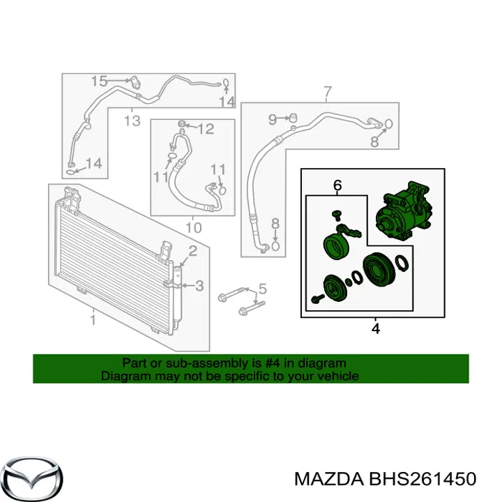 BHS261450 Mazda Compresor climatizador