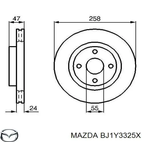 Comprar BJ1Y3325X Mazda Freno de disco delantero