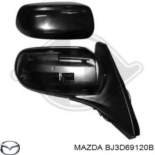 BJ3D69120B Mazda espejo retrovisor derecho