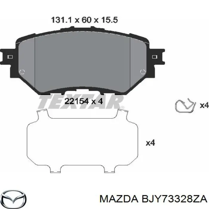 Comprar BJY73328ZA Mazda Pastillas delanteras de freno