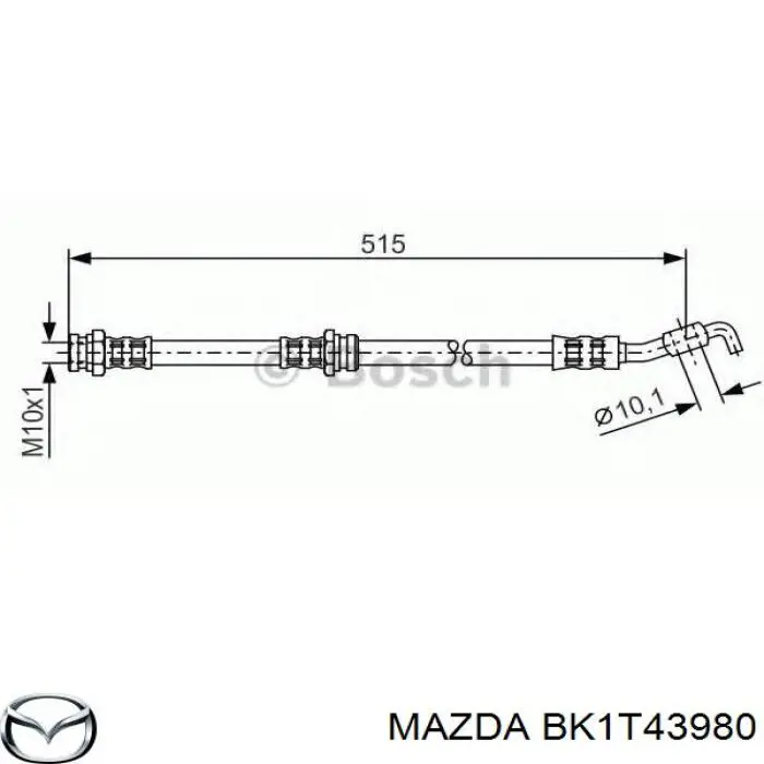 BK1T43980 Mazda latiguillo de freno delantero