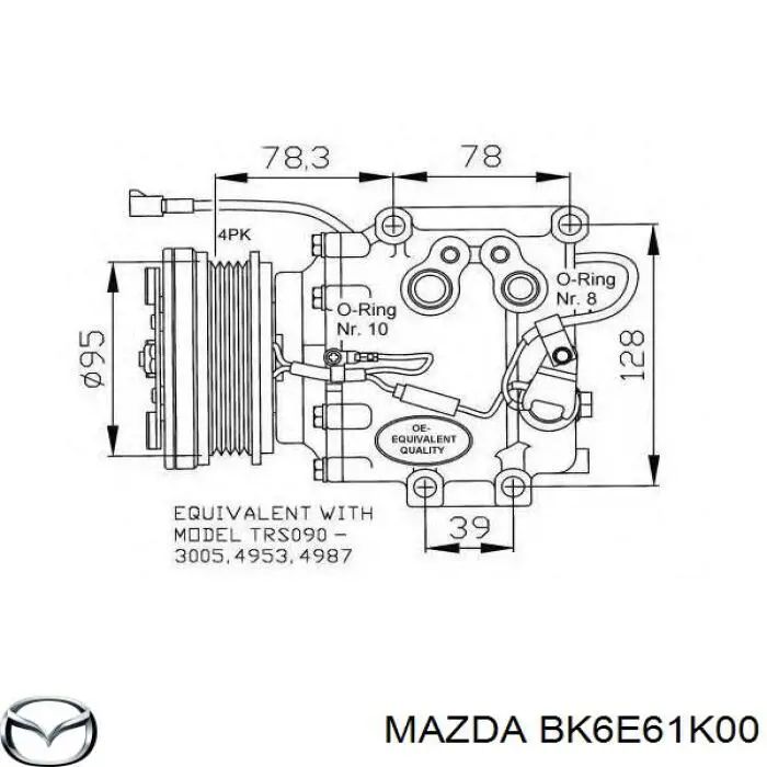 BK6E61K00 Mazda compresor de aire acondicionado