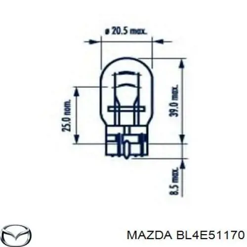 BL4E51170 Mazda cristal de piloto posterior derecho