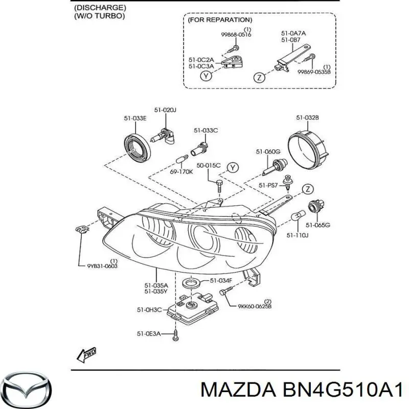 Cubierta Del Faro para Mazda 2 (DE)