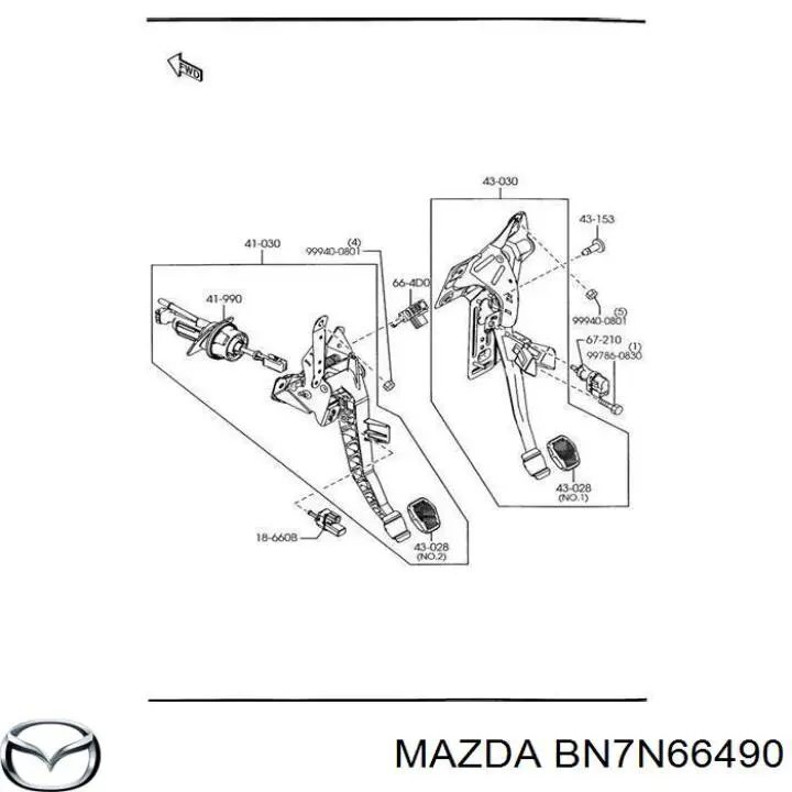 Comprar BN7N66490 Mazda Interruptor de luz de freno