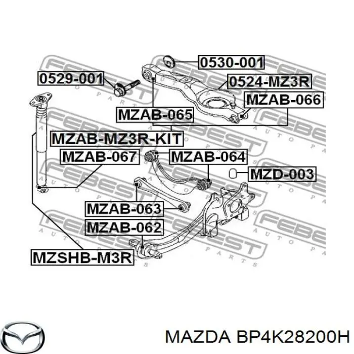 Comprar BP4K28200H Mazda Brazo de suspensión, trasera derecha