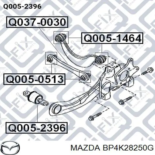 Brazo de suspensión, trasera derecha BP4K28200D Mazda