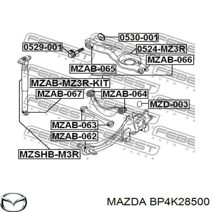 BP4K28500 Mazda brazo de suspension trasera
