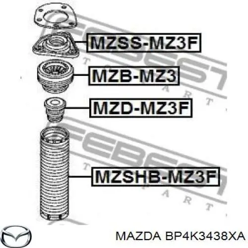 Comprar BP4K3438XA Mazda Rodamiento de soporte del amortiguador delantero