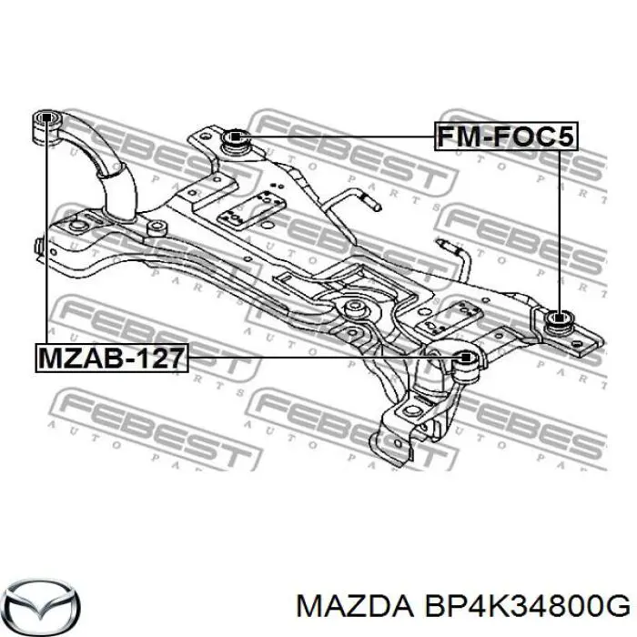 BP4K34800G Mazda subchasis delantero soporte motor