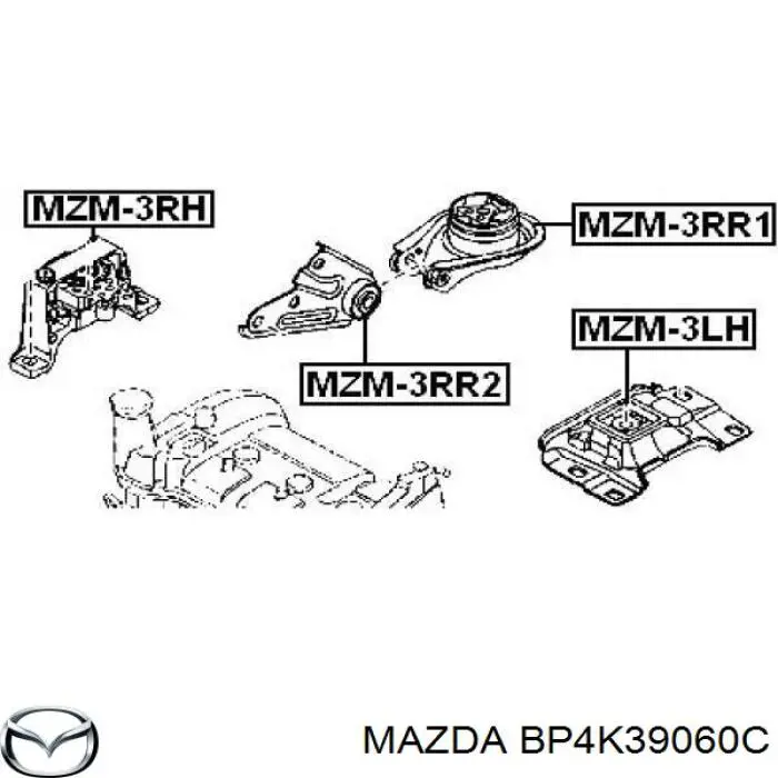 BP4K39060C Mazda soporte de motor derecho