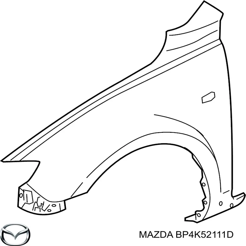 Guardabarros delantero derecho para Mazda 3 (BK14)