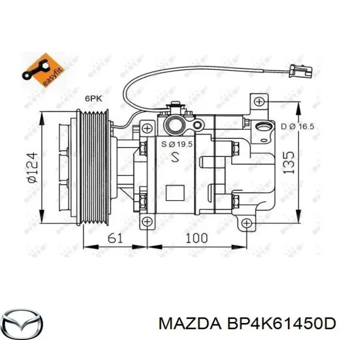 Compresor ac Mazda BP4K61450D precio, desde 264,72 EUR