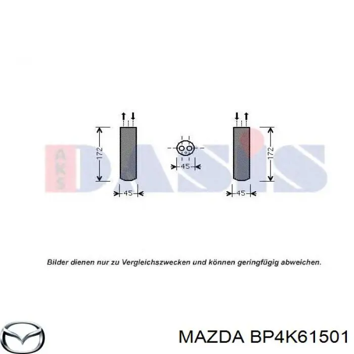 BP4K61501 Mazda receptor-secador del aire acondicionado