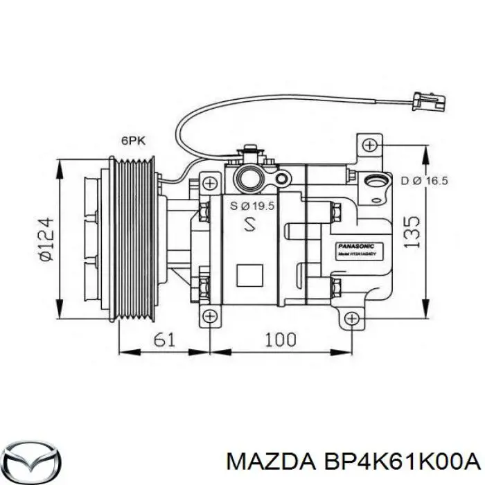 BP4K-61-K00A Mazda compresor de aire acondicionado