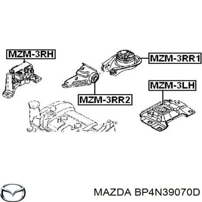 Soporte superior izquierdo del motor BP4N39070D Mazda