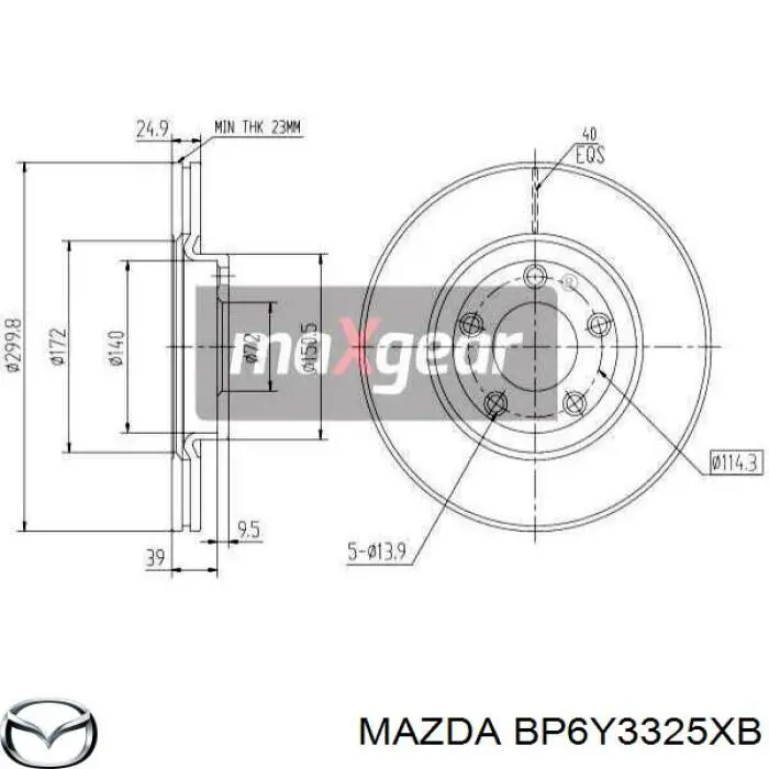 Frenos delanteros Mazda BP6Y3325XB precio, desde 38,68 EUR