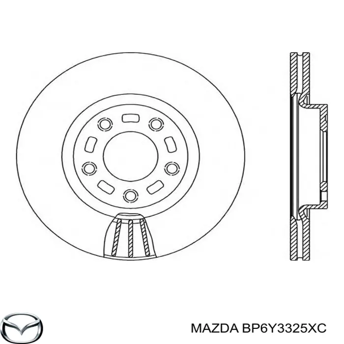 BP6Y3325XC Mazda disco de freno delantero