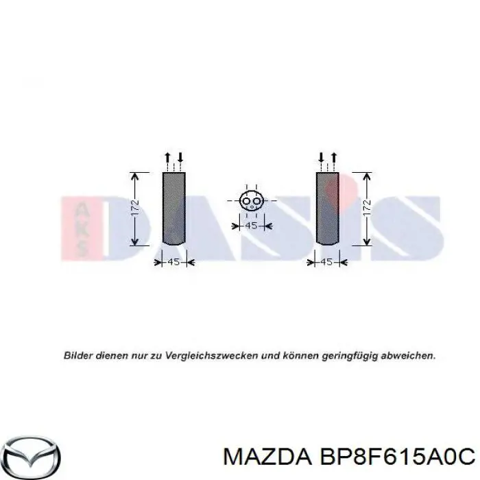 Filtro deshidratador BP8F615A0C Mazda