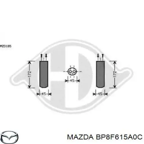 BP8F615A0C Mazda receptor-secador del aire acondicionado